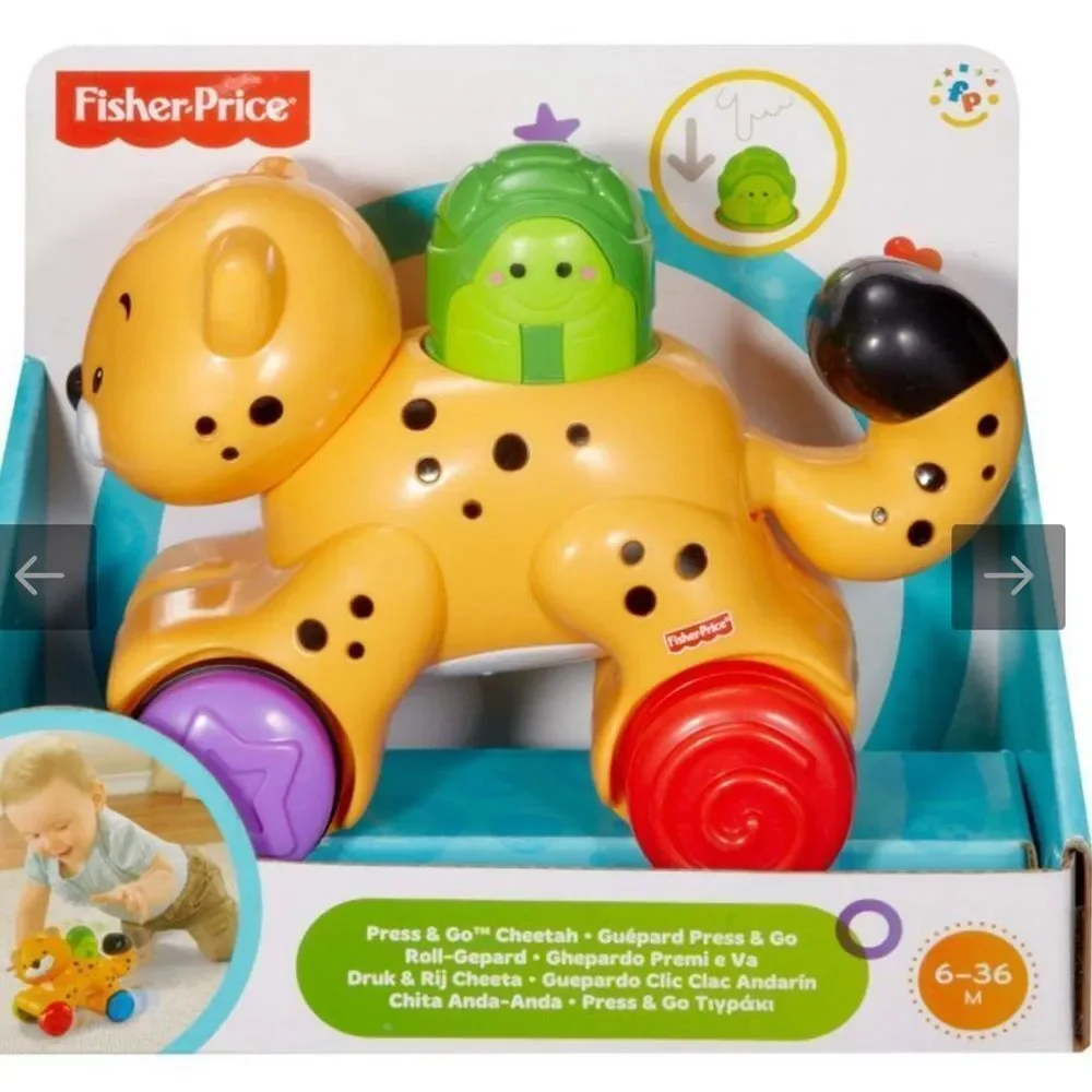 Rare! Fisher-Price Press and Go Cheetah Toy!